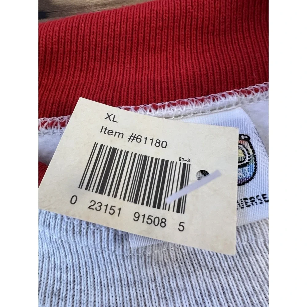 Vintage 20/20 Sport Sweatshirt Mens XL Colorblock Red Gray Crewneck NWT